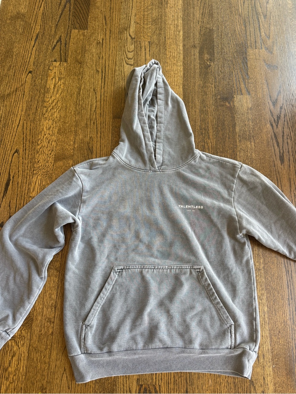 TALENTLESS Washed Gray Logo Hoodie
